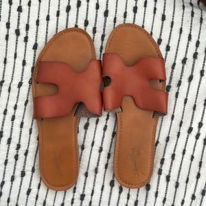 Brown leather sandals